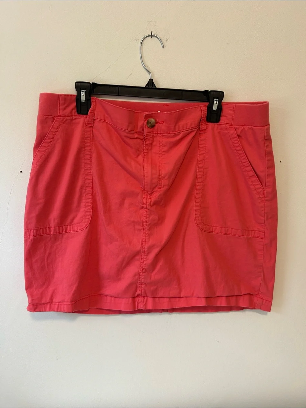 Lee Bright Coral Pink Women's Skort with Front Patch Pockets